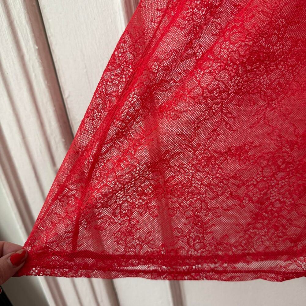 Red camo top dress mesh Lace Lingerie babydoll Romantic‎ Whimsigoth dark fairy - Picture 5 of 6
